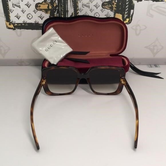 New Authentic Gucci Sunglasses GG0632S 002 Havana/Brown Gradient 56-20-145mm - Picture 9 of 11